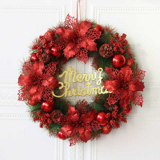クリスマス ガーランド 可愛い クリスマス リース 花輪 インテリア 玄関 ドア 飾り アクセサリー プレゼント ギフト 贈り物 人気 豪華 開店祝い 新築祝い 内祝い ホームデコレーション ペンダン