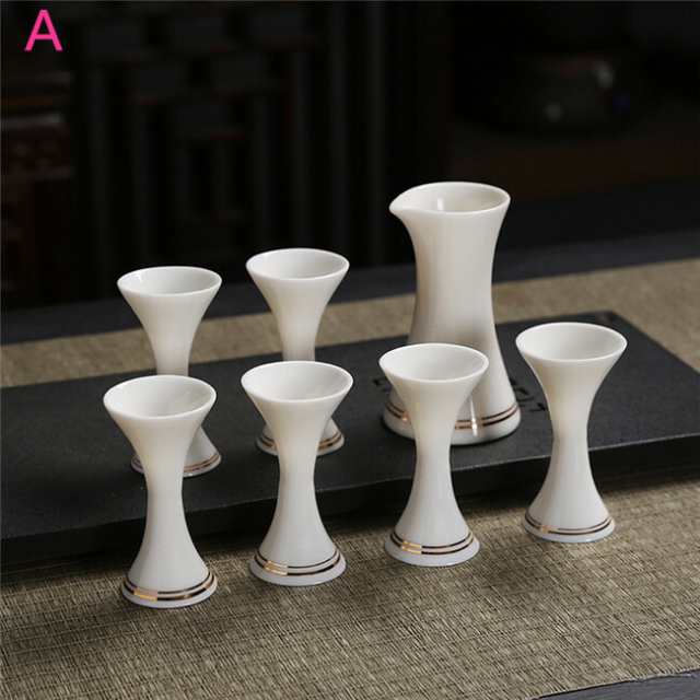 お酒 酒器セット 日本酒 冷酒 7点セット ホワイト おしゃれ 陶器 盃 四合徳利 ぐい呑み プレゼント ギフト 上品 友人同士 夫婦 楽しむ夏の晩酌 贈り物 和食器 日本酒 軽い おしゃれ